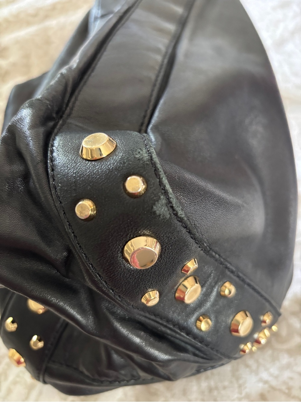 Michael Kors Ludlow Studded Leather Shoulder Bag - Black + Dust Bag - Picture 9 of 9